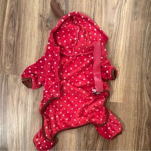 Red Polka Dot Hooded Reindeer Onsie